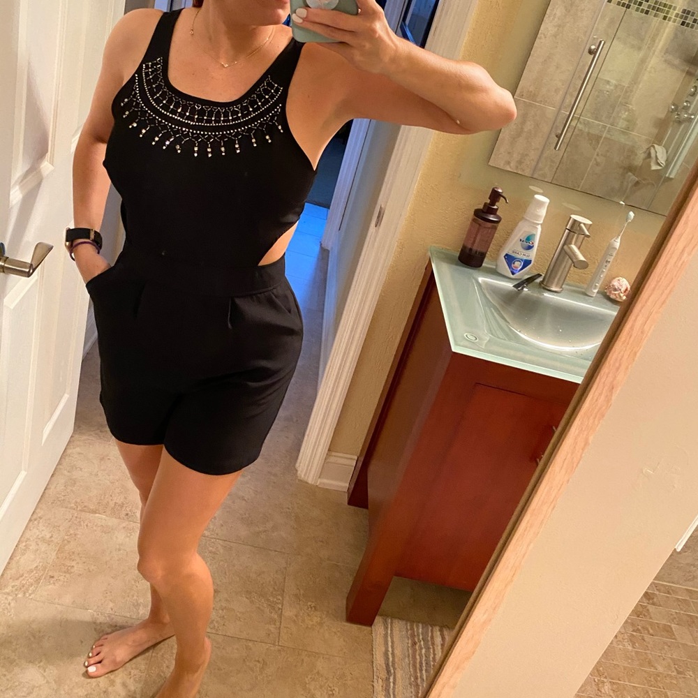 Black romper with jewels